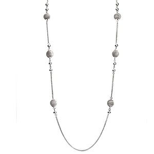 Halogen rhodium wrap station chain necklace
